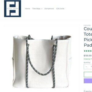 Five Love BRAND NEW Tennis and Pickleball Tote and matching wristlet! White.